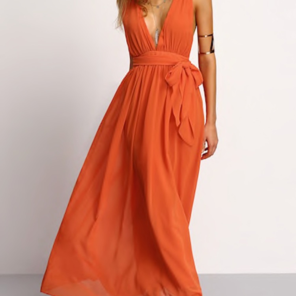 ORANGE SHEIN MAXI DRESS